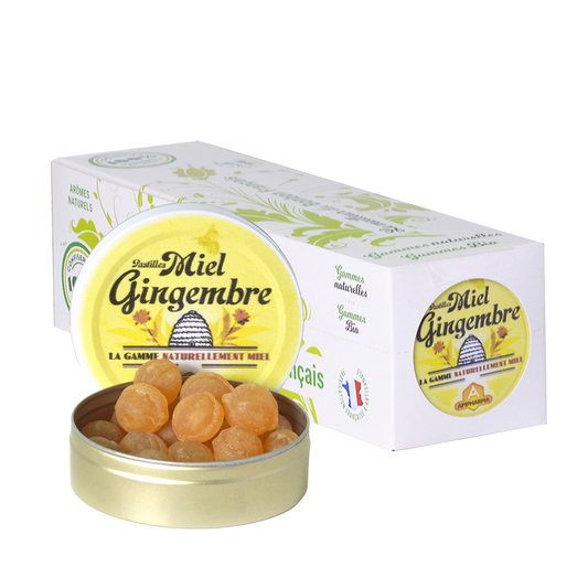 Pastilles Apipharma – Miel Gingembre - Barquette de 10 boîtes