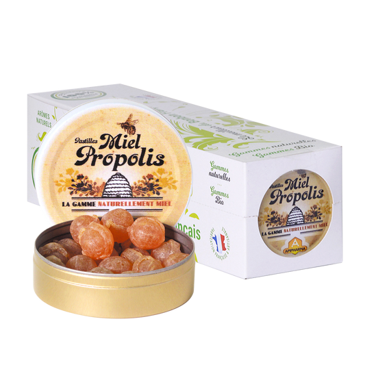 Pastilles Apipharma – Miel Propolis - Barquette de 10 boîtes