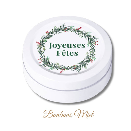 Lot de 2 Boîtes de Bonbons Artisanaux | Saveur Miel & Menthe | Boîte 45 g | Collection Noël | Modèle Duo 2
