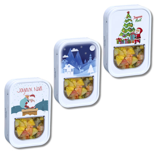 Lot de 3 Boîtes de Berlingots | Saveur Multifruits | Bonbons Artisanaux | Boîte 200 g | Collection Noël