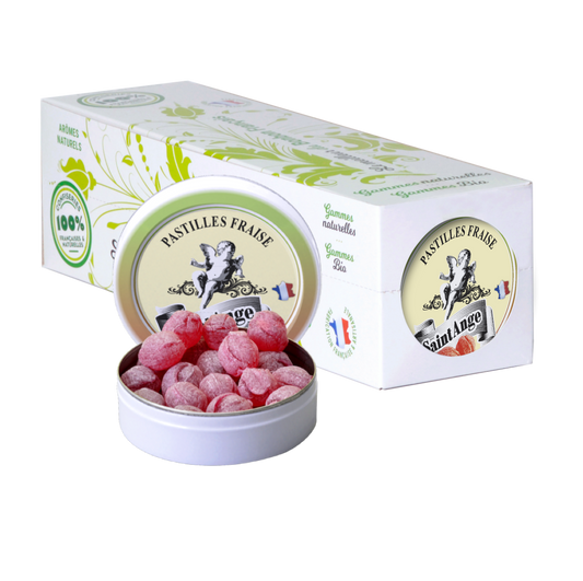 Pastilles Saint-Ange – Fraise - Barquette de 10 boîtes