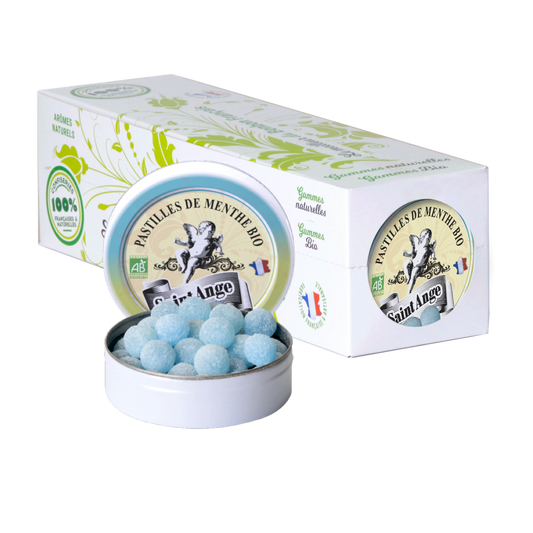 Pastilles Saint-Ange – Menthe certifiée BIO - Barquette de 10 boîtes