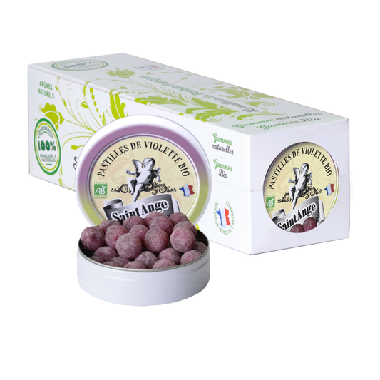 Pastilles Saint-Ange – Violette certifiée BIO - Barquette de 10 boîtes