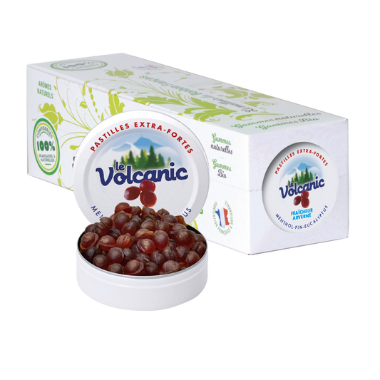 Le Volcanic Pastilles Extra-Fortes - Saveur Mentol Pin Eucalyptus - Barquette de 10 boîtes