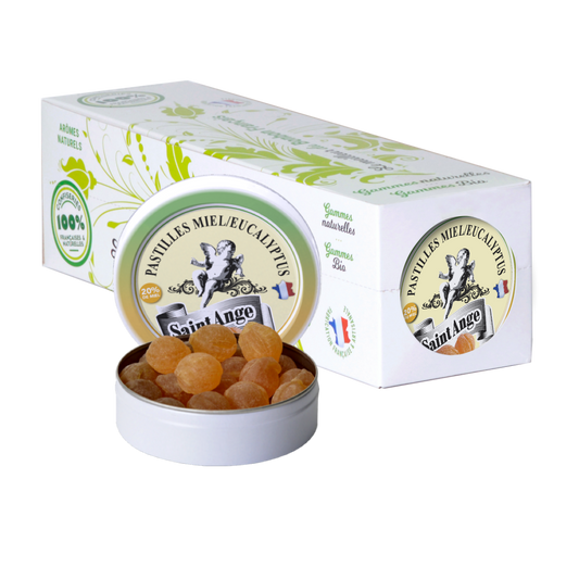 Pastilles Saint-Ange – Miel Eucalyptus - Barquette de 10 boîtes
