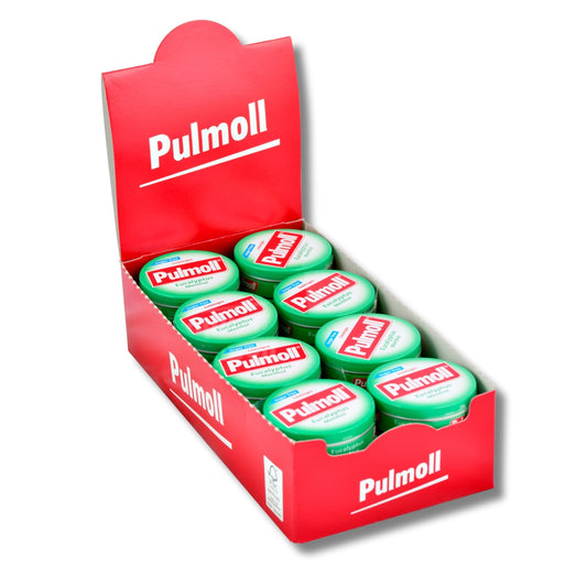 Pulmoll Eucalyptus | Format Mini 20g | Pastilles Pulmoll Depuis 1946 - Présentoir de 24 boîtes