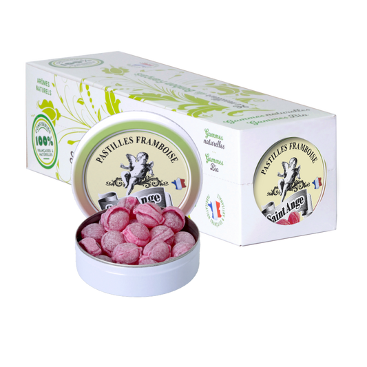 Pastilles Saint-Ange – Framboise - Barquette de 10 boîtes