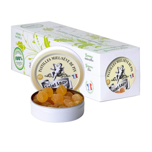 Pastilles Saint-Ange – Miel Sève de Pin - Barquette de 10 boîtes