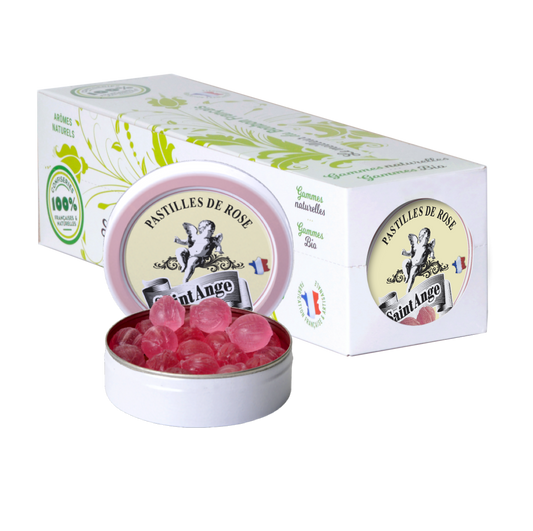 Pastilles Saint-Ange – Rose - Barquette de 10 boîtes