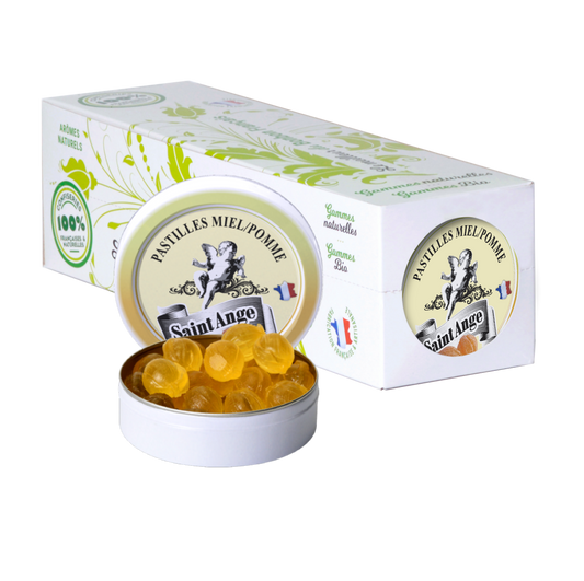 Pastilles Saint-Ange – Miel Pomme - Barquette de 10 boîtes