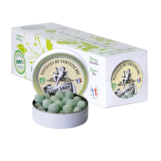 Pastilles Saint-Ange – Verveine certifiée BIO - Barquette de 10 boîtes